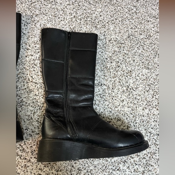 Y2K Dr Marten Calf High Platform Heel Round Toe Airwair Boots - Picture 5 of 12